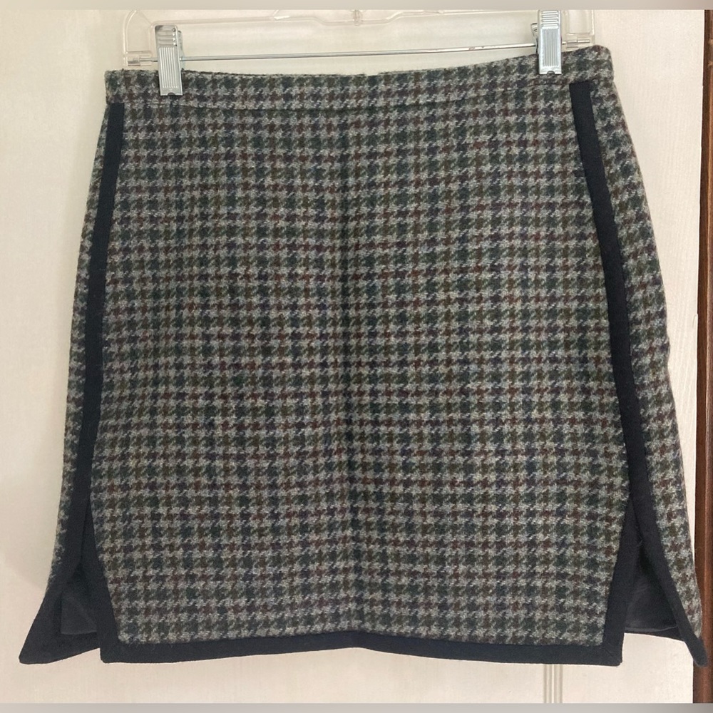 J Crew Wool houndstooth mini skirt
